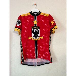 Voler Republic Of Anerobia Cycling Jersey Club Top Large Red Yellow Star Design